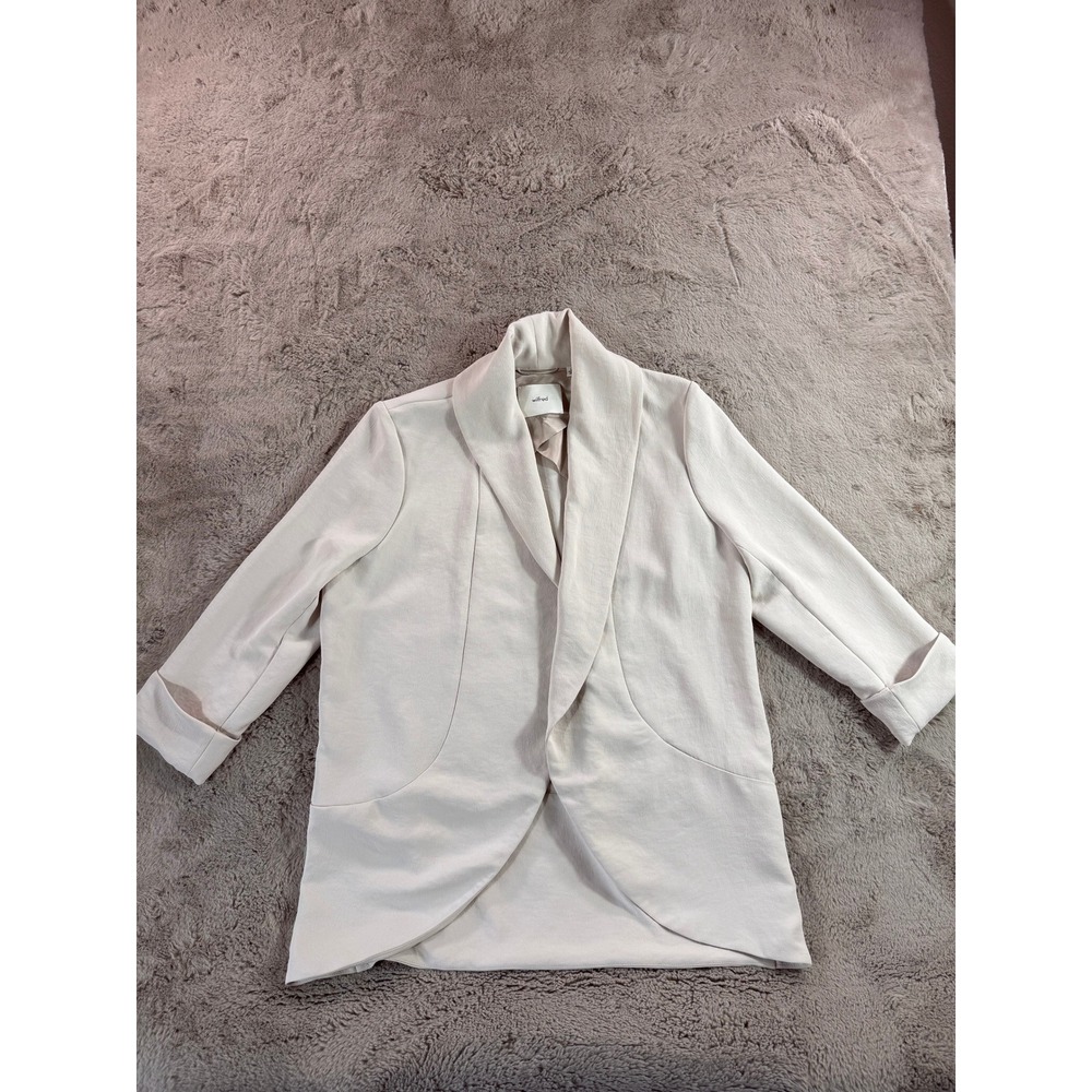 Wilfred White Draped Collar Blazer Jacket - Picture 2 of 13